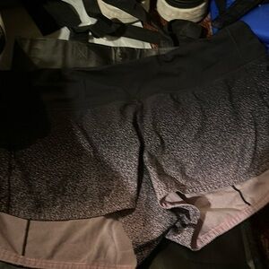 Lululemon pink/black faded shorts